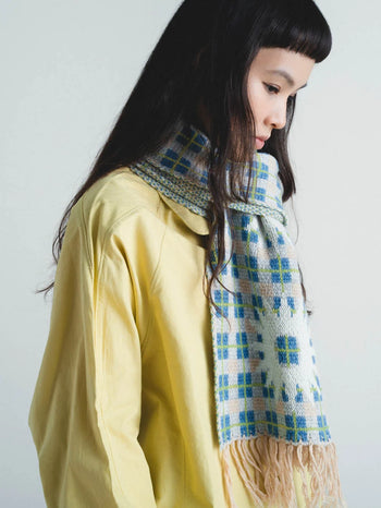 FTMD. Everwarm Knitted Scarf - Cream Blue