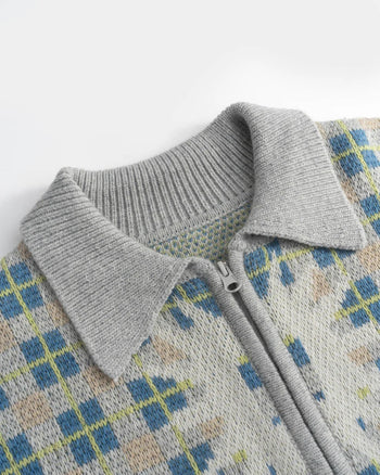 FTMD. Everwarm Knitted Jacket - Cream Blue