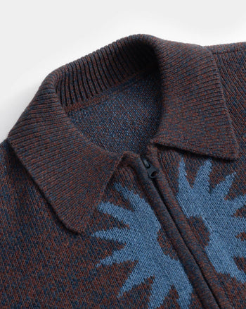 FTMD. Everwarm Knitted Jacket - Brown Blue