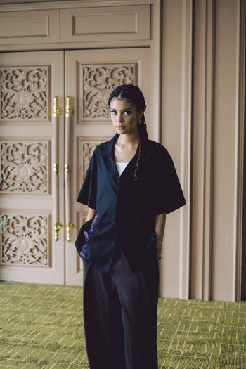 Anything Holiday - Lavender Drift Shirt - Black