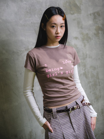 Melancholy - Girlhood Baby Tee - Brown