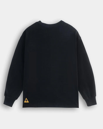 FTMD.Textured Striped L/S Tee - Black