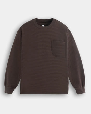FTMD.Textured Striped L/S Tee - Brown