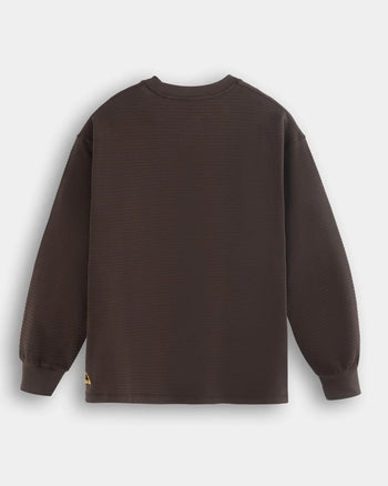 FTMD.Textured Striped L/S Tee - Brown