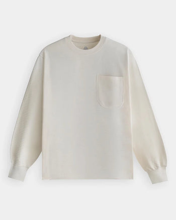 FTMD.Textured Striped L/S Tee - Cream
