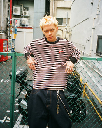 Against Lab - Stripe Star Lounge Tee - Pink