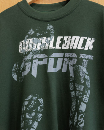 Double Back - Shoeprint Oversized Tee - Dark Green