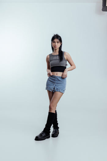 Double Back Fold Up Crop Top