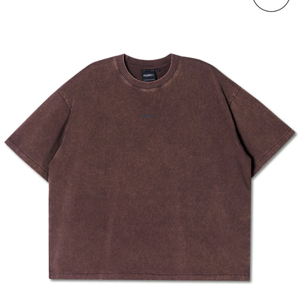 Against Lab - Single Stitch Washed Cropped Tee - Brown
