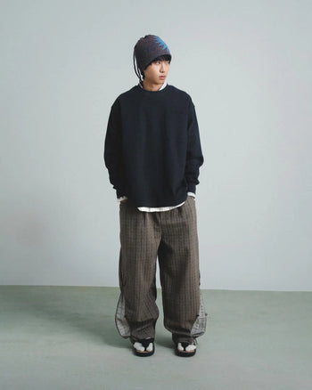 FTMD.Textured Striped L/S Tee - Black