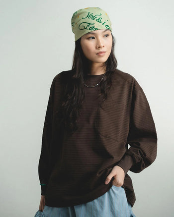 FTMD.Textured Striped L/S Tee - Brown