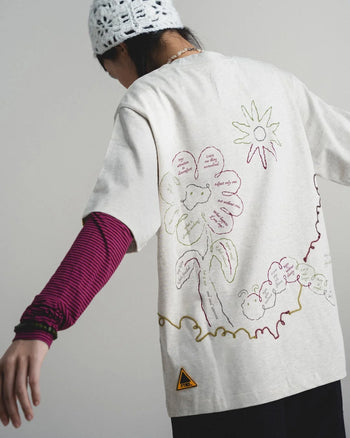 FTMD. Gardening Notes Heavyweight Tee - Melange Grey