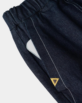 FTMD . Denim Cargo Over Pants - One Wash Denim