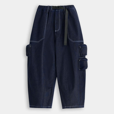 FTMD . Denim Cargo Over Pants - One Wash Denim