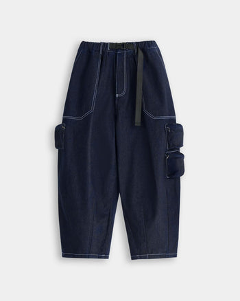 FTMD . Denim Cargo Over Pants - One Wash Denim