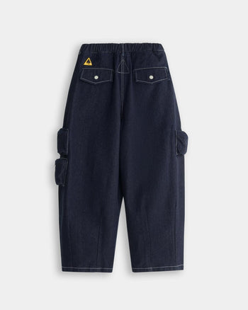 FTMD . Denim Cargo Over Pants - One Wash Denim