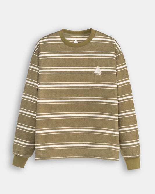 FTMD. Textured Stripe L/S Tee - Khaki