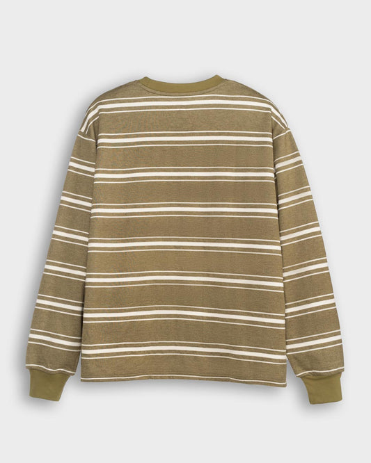 FTMD. Textured Stripe L/S Tee - Khaki