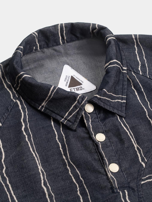 FTMD. Raglan Easy Overshirt - Striped Navy