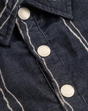 FTMD. Raglan Easy Overshirt - Striped Navy