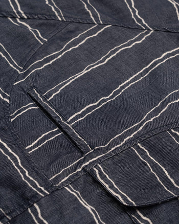 FTMD. Raglan Easy Overshirt - Striped Navy