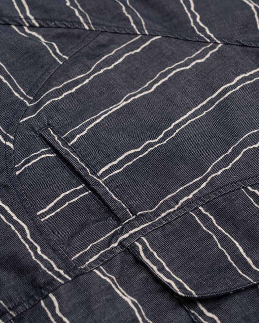 FTMD. Raglan Easy Overshirt - Striped Navy