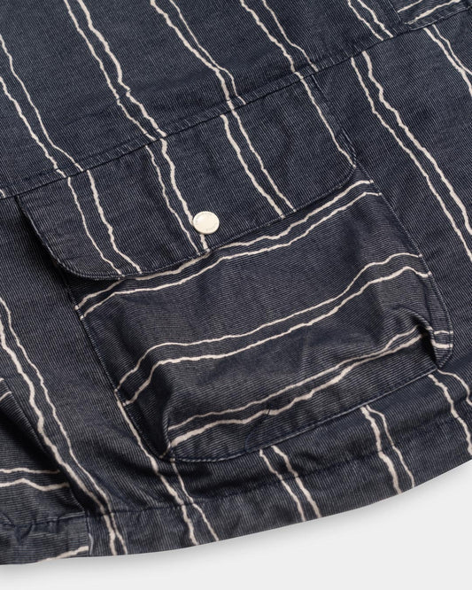 FTMD. Raglan Easy Overshirt - Striped Navy