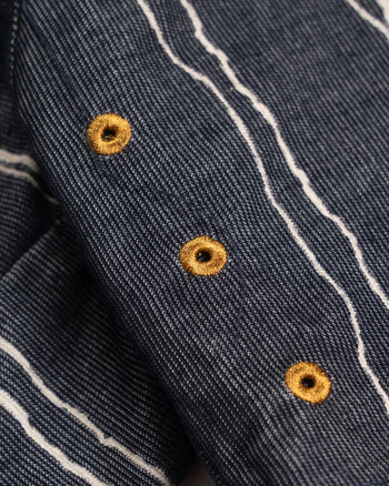 FTMD. Raglan Easy Overshirt - Striped Navy