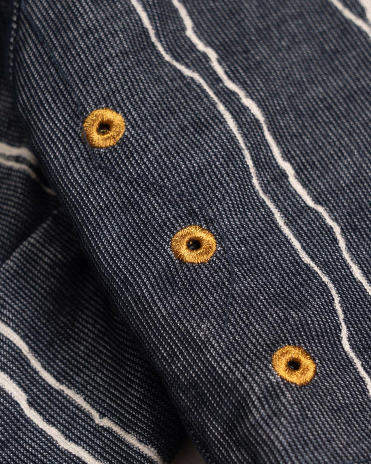 FTMD. Raglan Easy Overshirt - Striped Navy