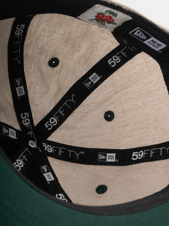 FTMD . 59Fifty Retro Crown Fitted Cap - Stone Beige&Dark Green
