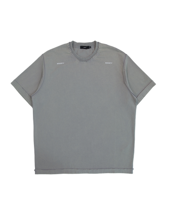 Society Raw Edge Washed Uniform T-Shirt - Light Grey