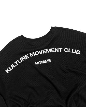 KMC - WAFFLE HOMME Textured Long Sleeve - Black
