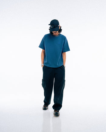 HdPc Pleated Nylon Wide Pants Black