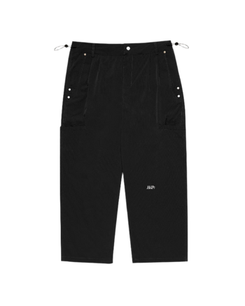 HdPc Pleated Nylon Wide Pants Black