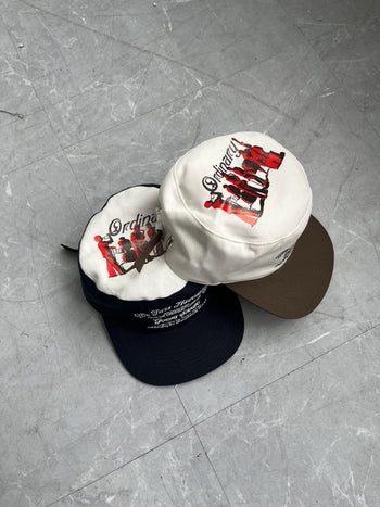 Goers Studio - Unforgettable Pillbox Strapback Cap - White & Navy