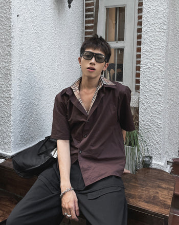 K.M.C - Pretencious Layered Mocha Shirt