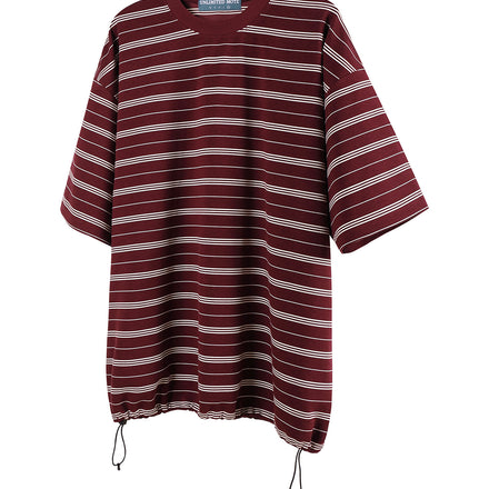Unlimited Mote - Striped Drawstring Balloon Tee - Red