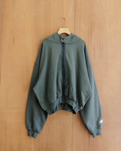 BEUTER® Midnight Green Boxy Zip Hoodie