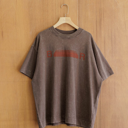 BEUTER® Red Muted Logo Washed Boxy T-Shirt