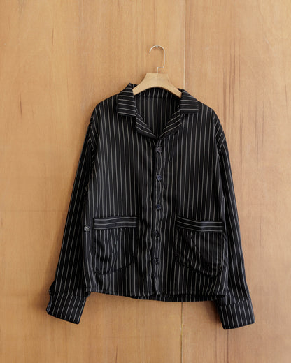 BEUTER® Black Stripes Boxy Pyjama Shirt