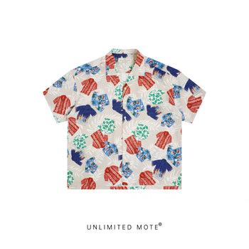 Unlimited Mote - Full Print Hawaiian Aloha Shirt - Beige