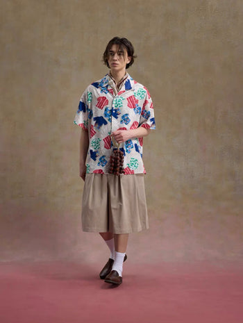 Unlimited Mote - Full Print Hawaiian Aloha Shirt - Beige