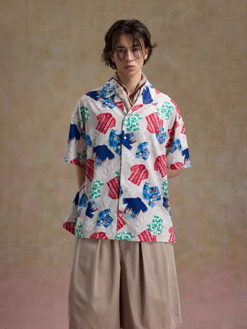 Unlimited Mote - Full Print Hawaiian Aloha Shirt - Beige