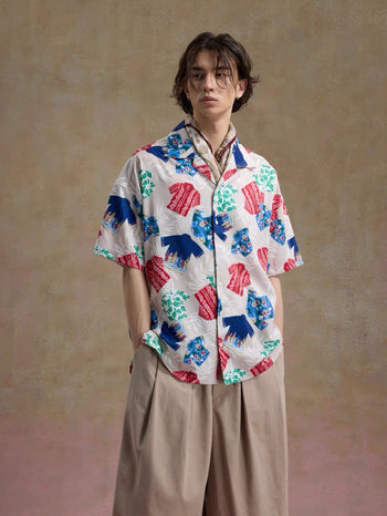 Unlimited Mote - Full Print Hawaiian Aloha Shirt - Beige