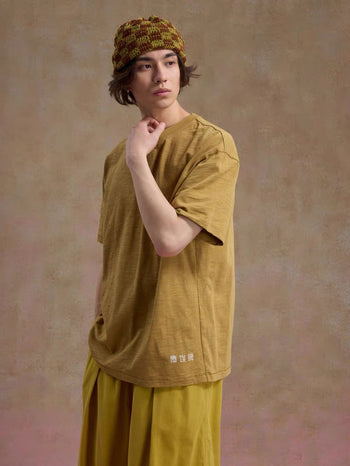 Unlimited Mote - ''Dust'' Bamboo Texture Tee - Mustard