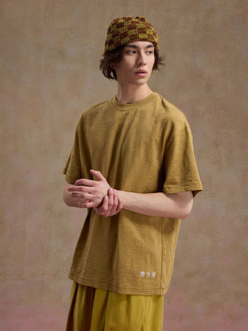 Unlimited Mote - ''Dust'' Bamboo Texture Tee - Mustard