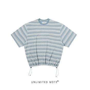 Unlimited Mote - Striped Balloon Half Sleeve Tee - Blue