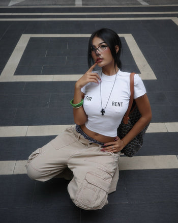 K.M.C - For Rent Croptop - White