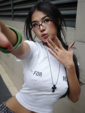 K.M.C - For Rent Croptop - White