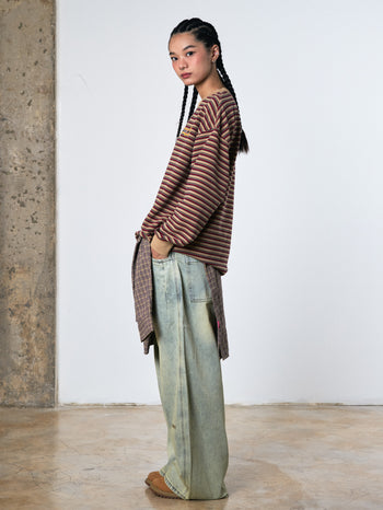 Against Lab -Stripe Star L/S Tee